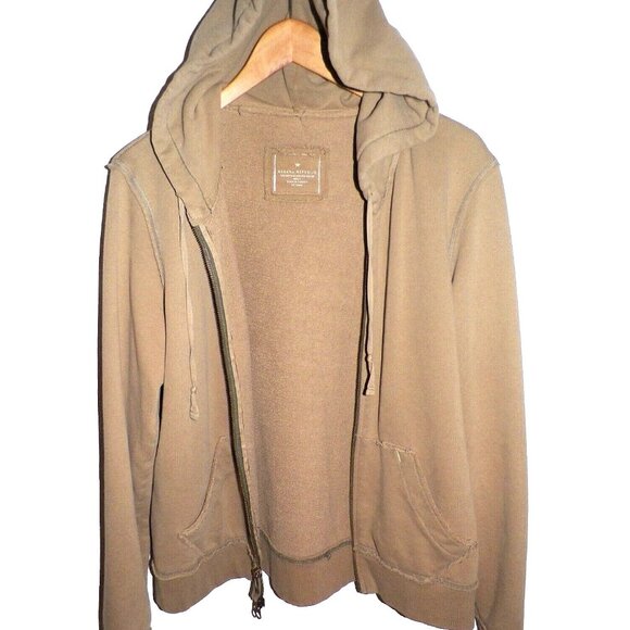 Women's L Beige Distressed Hoodie Banana Republic Relaxed Fit - Picture 5 of 9